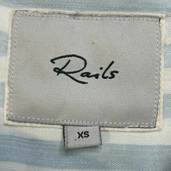 Rails sleeveless blue and white lyocell shirt dress size XS - Picture 4 of 11